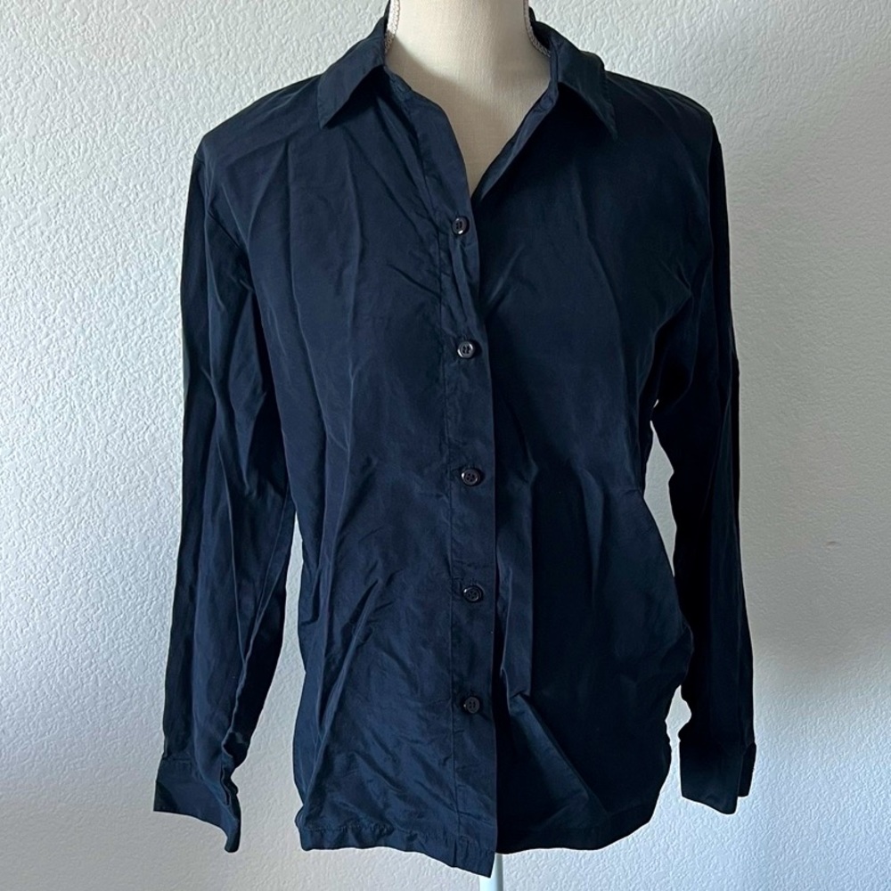 Navy Button Down Top - image 1